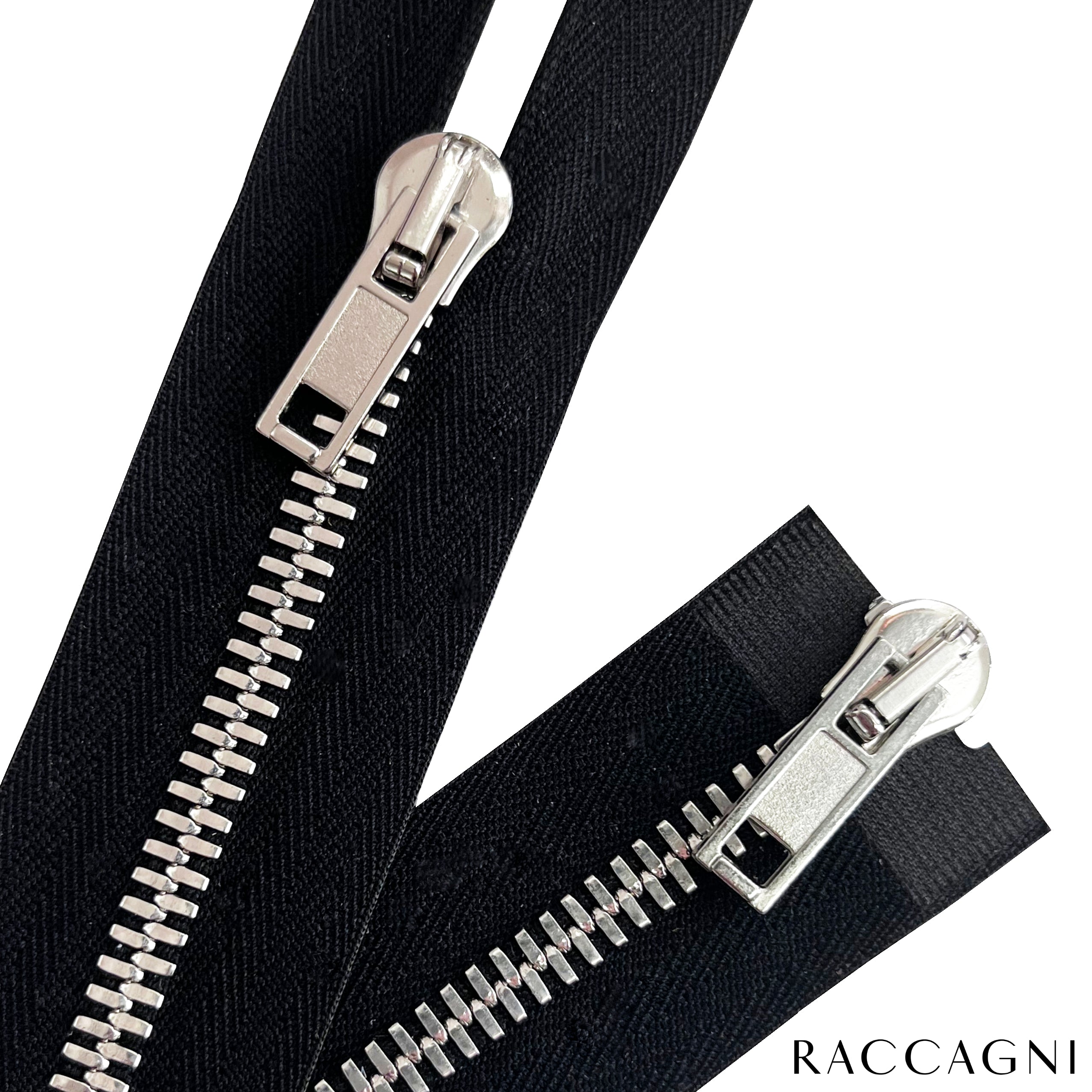Raccagni COMBY 28 inch Black Tape, Nickel Two-Way Separating Zipper 5M —  ZipUpZipper