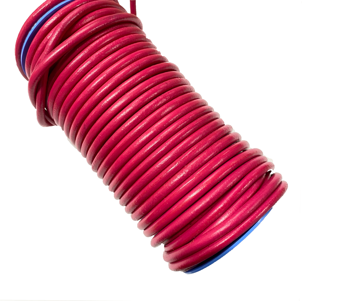 Fuchsia Leather Cord | 1 mm to 6 mm | Ships in 2 weeks