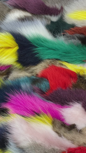 Genuine Fox Fur Plate | Multicolor II | Magenta Yellow Black