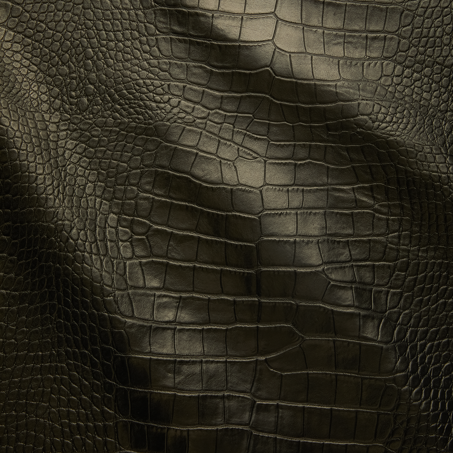 Black Crocodile Alligator Leather Embossed Texture Amazing 