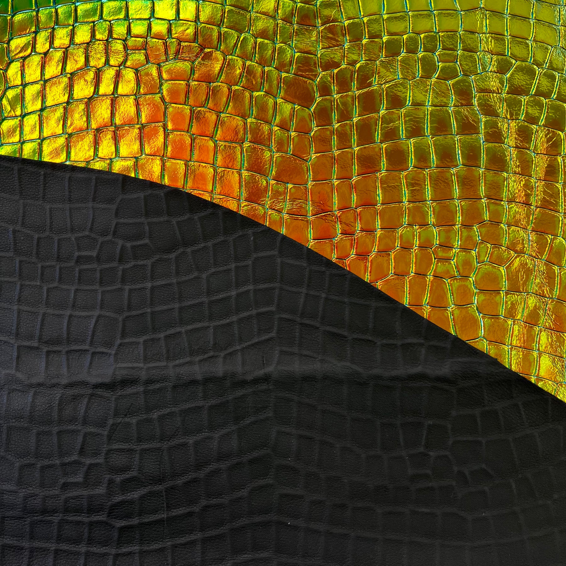 Crocodile Embossed Holographic Top Handle Bag
